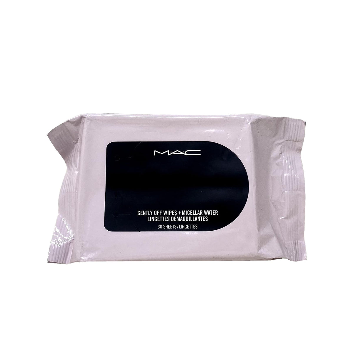 M·A·C front packaging showing mini 30-sheet wipe pack for quick hydration
