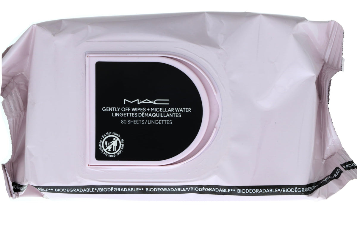 MAC front tub packaging showing resealable lid and count for travel convenience