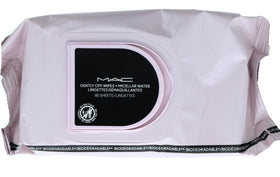MAC front tub packaging showing resealable lid and count for travel convenience