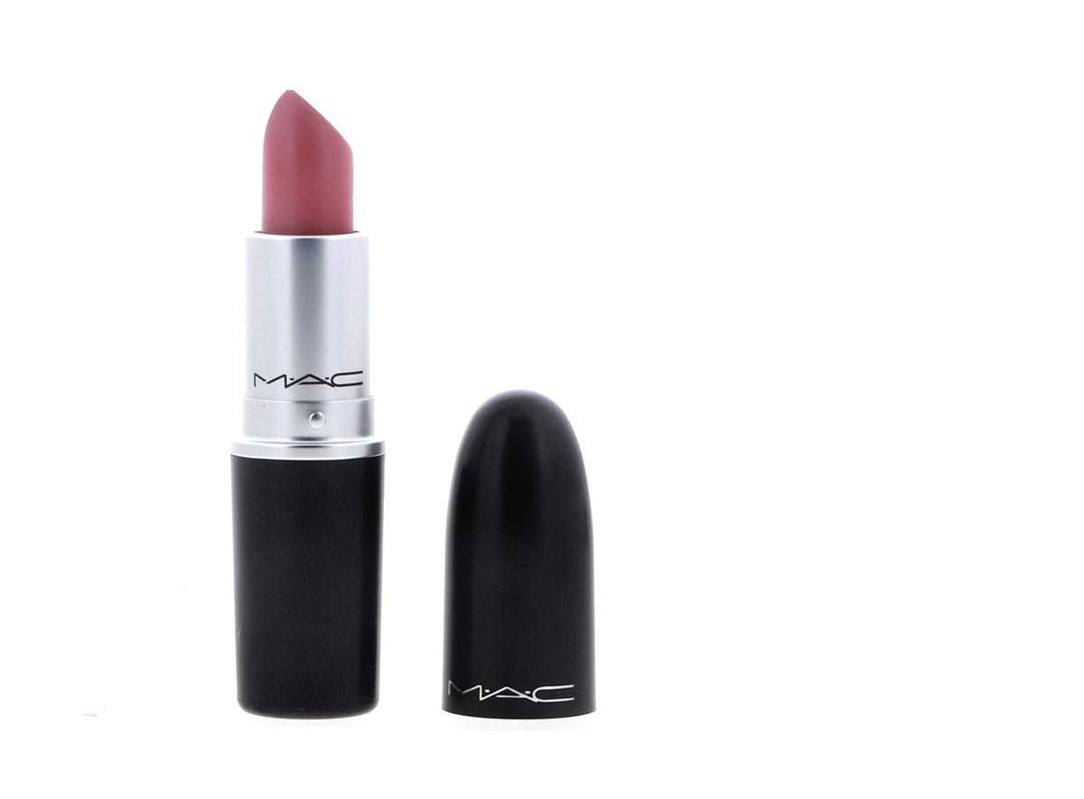 MAC lipstick worn on lips, nude shade flatters complexion