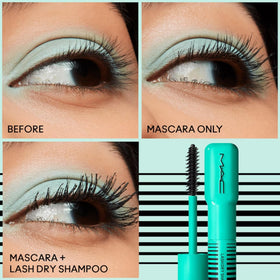 MAC close-up of unique wand brush detangling lashes gently