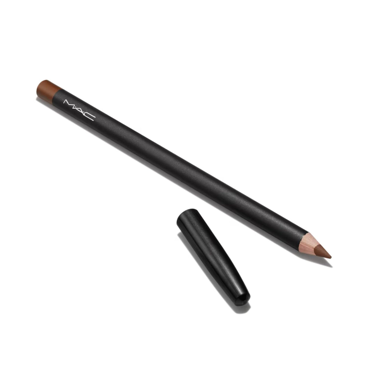 MAC lip pencil tip close-up highlighting creamy core and smooth application