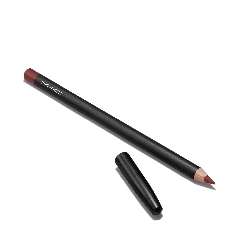 MAC lip pencil Mahogany front view showing full pencil for precision