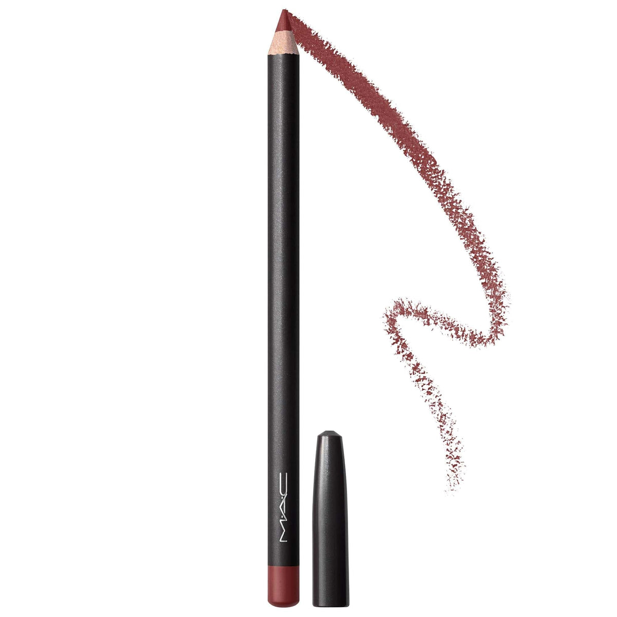 MAC lip pencil Mahogany texture detail highlighting smooth glide