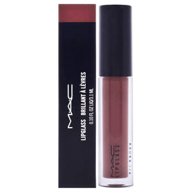 MAC LipGlass front packaging showing shade and compact tube, great for travel