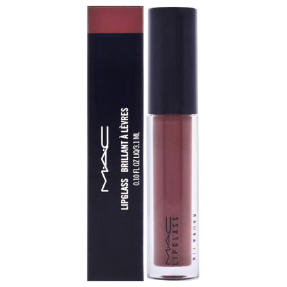 MAC LipGlass front packaging showing shade and compact tube, great for travel