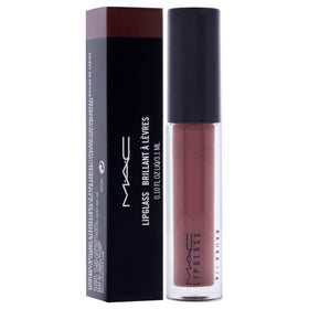MAC LipGlass texture swatch on arm showing glossy finish and pigment