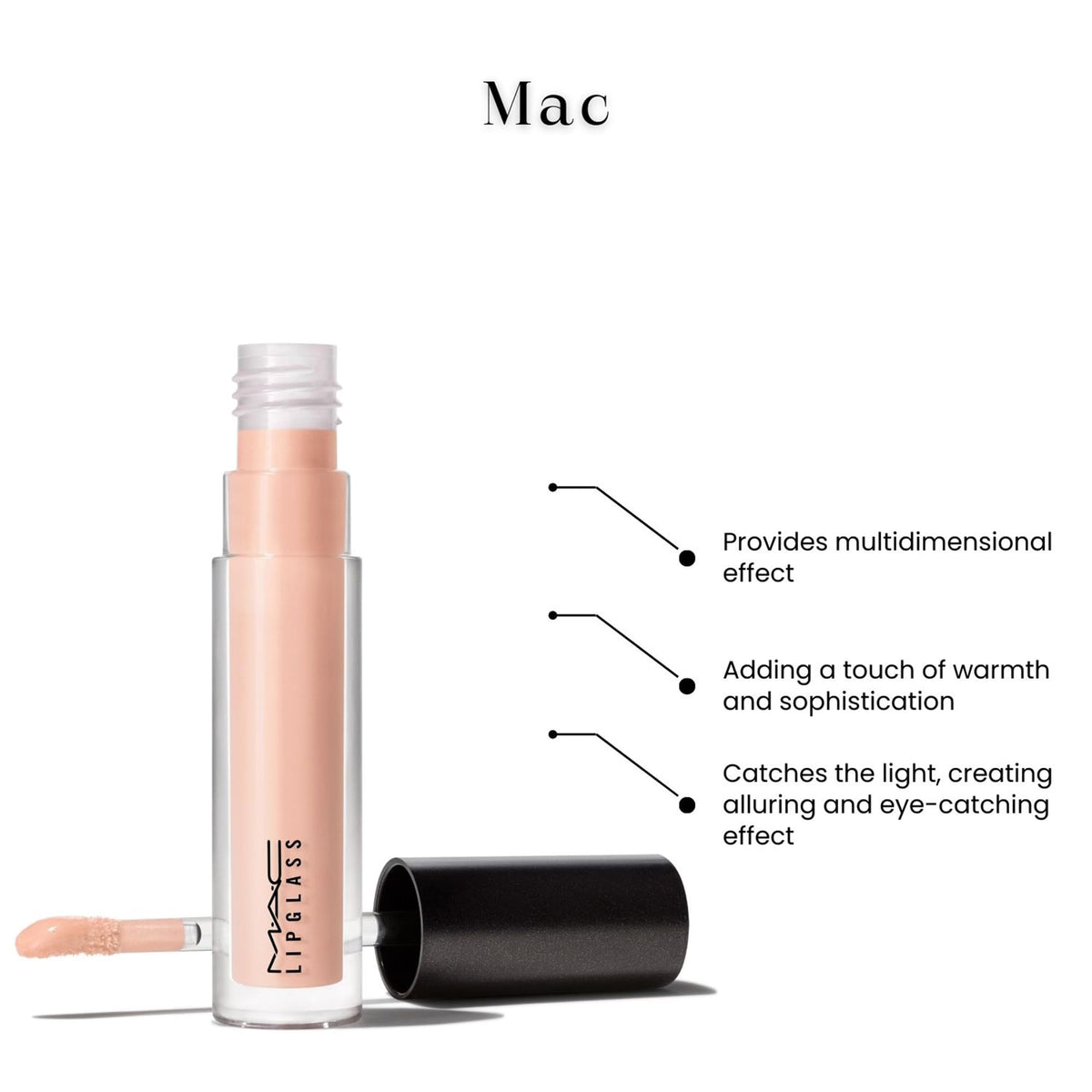 MAC Lipglass layered over lipstick showing added shine and color boost benefit