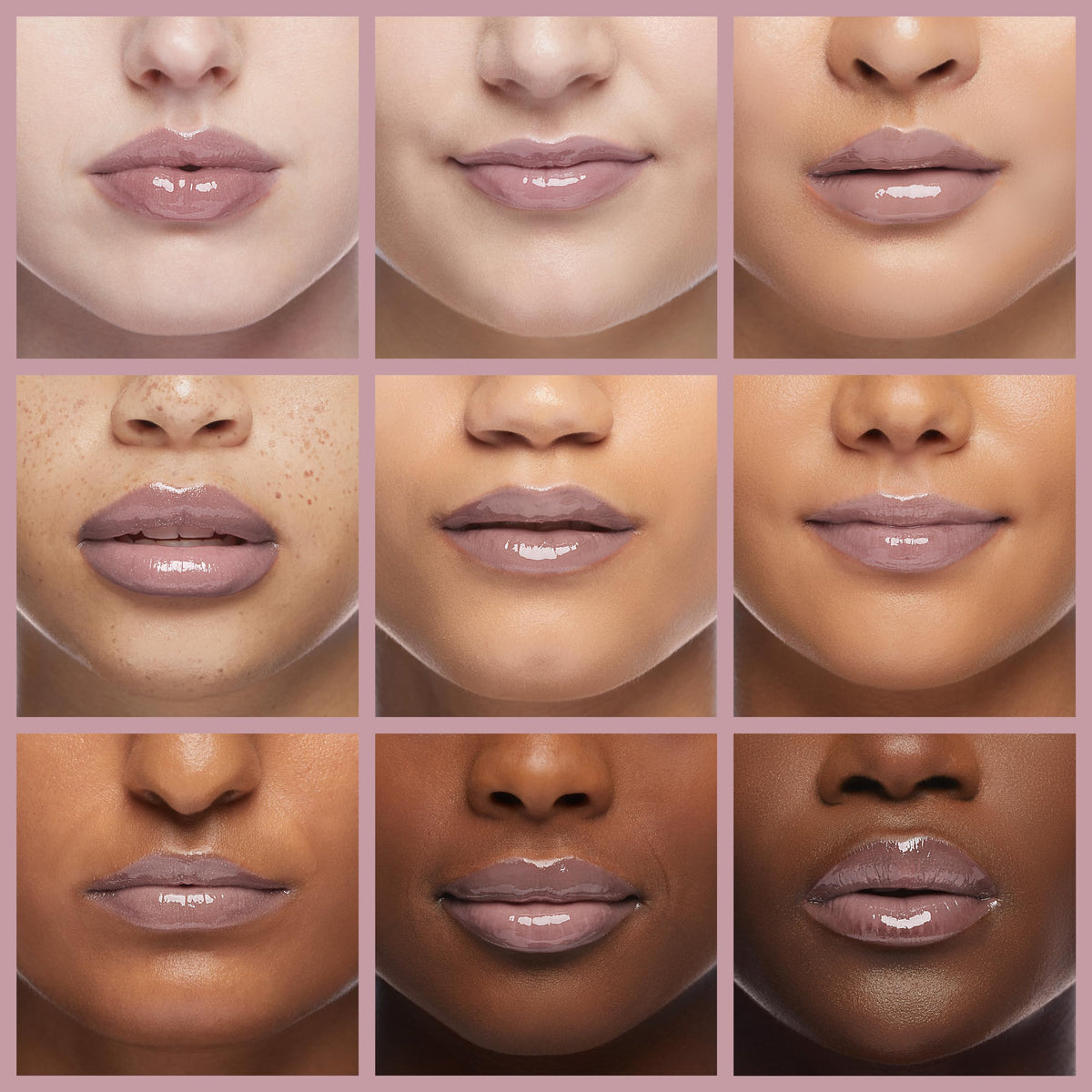 MAC Lipglass Oyster Girl applied on lips in lifestyle photo for luminous look benefit