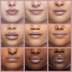 MAC Lipglass Oyster Girl applied on lips in lifestyle photo for luminous look benefit