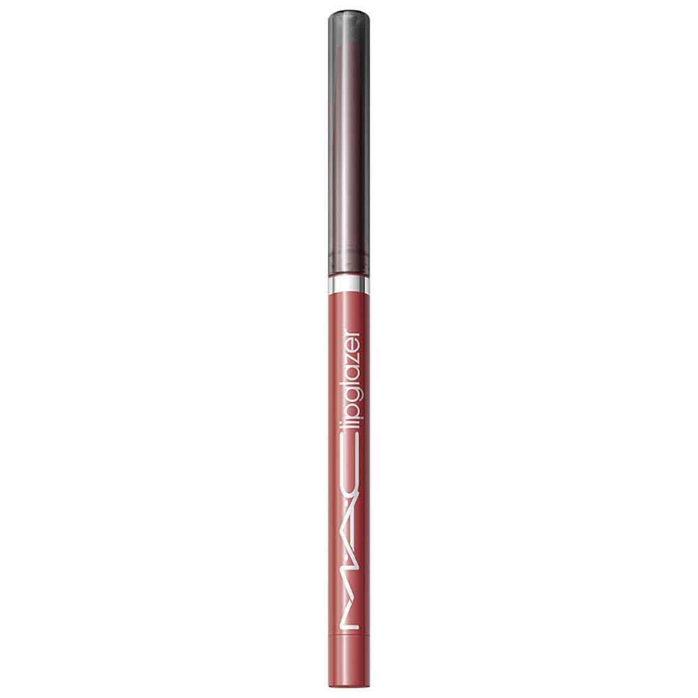MAC Lipglazer Velvet Teddy in clutch lifestyle shot ideal for on-the-go touchups