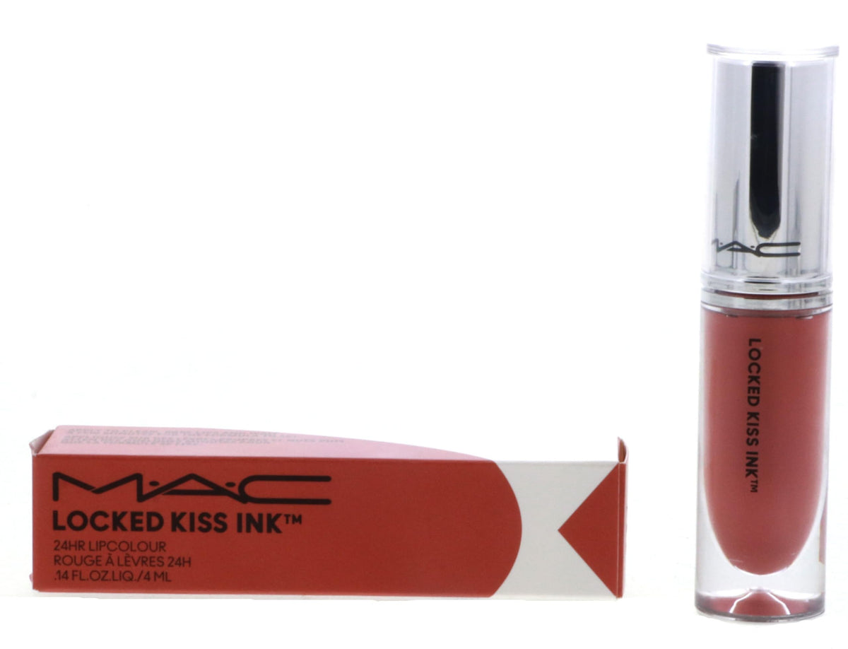 MAC Locked Kiss Ink front packaging showing shade 61 Mischief and compact tube benefit