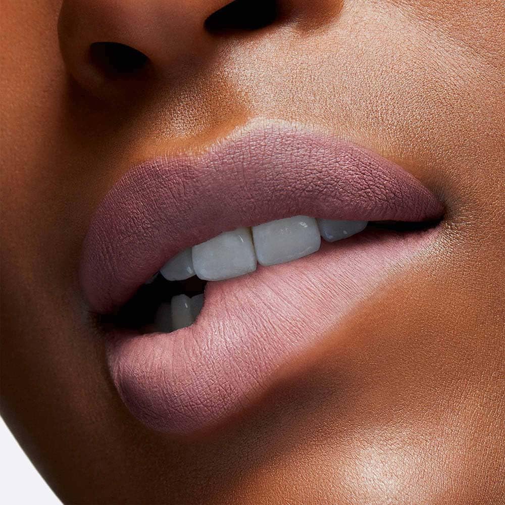 M·A·C Locked Kiss beside a face mask to illustrate reduced transfer benefit