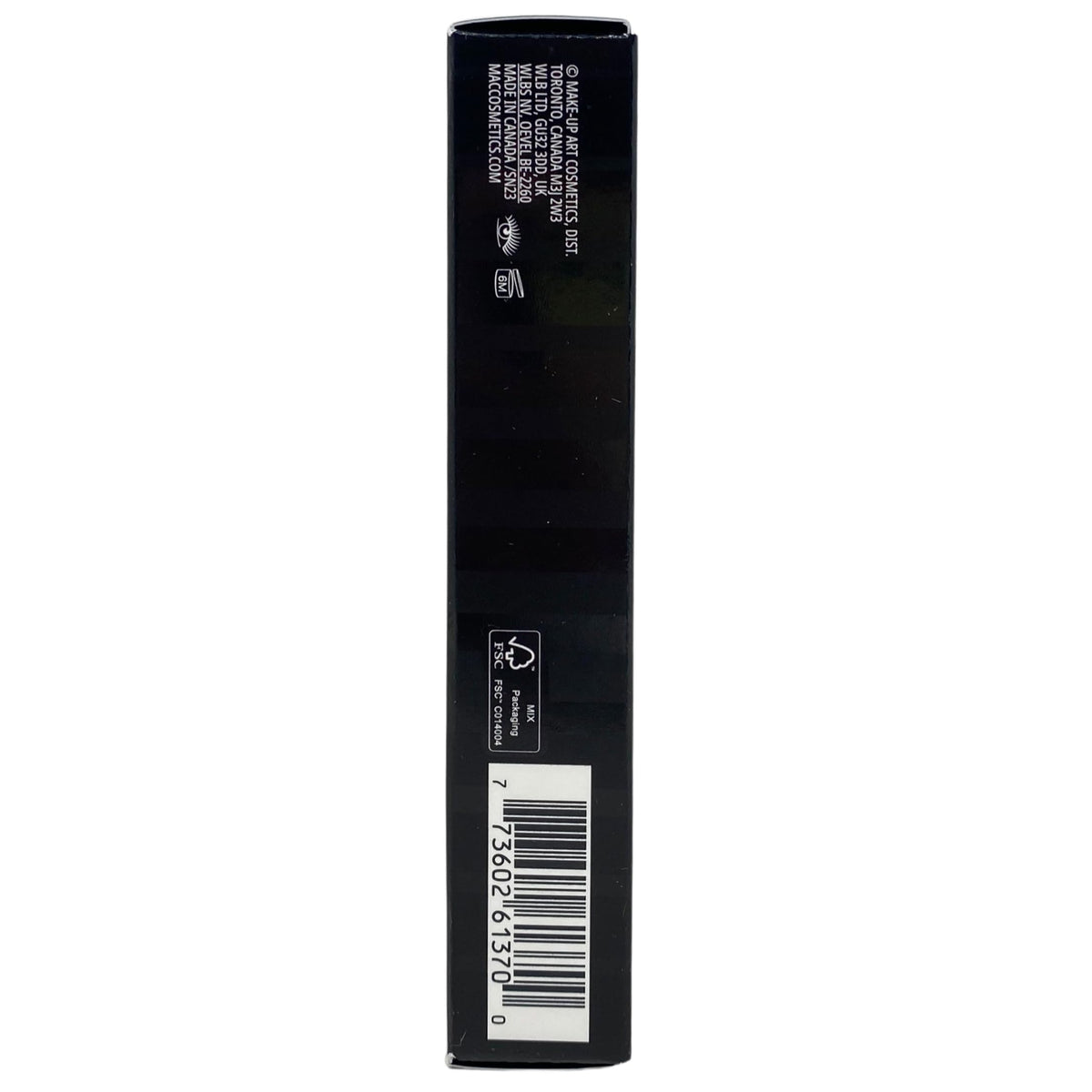 M·A·C mascara beside common items illustrating 12 mL size and travel-friendly convenience
