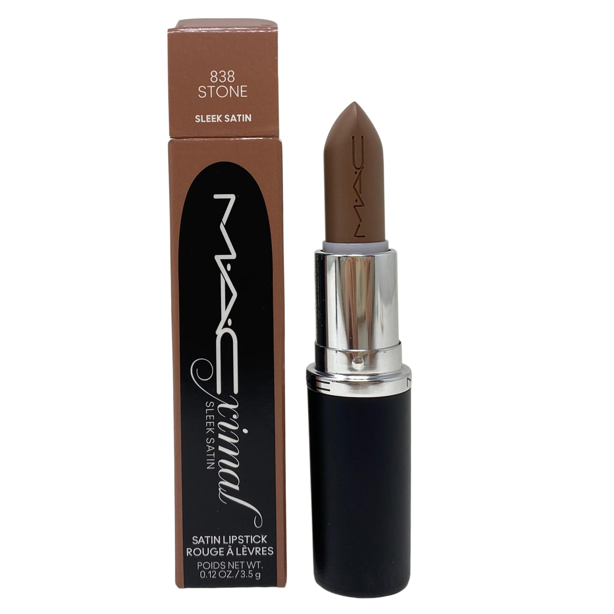 MAC front packaging showing sleek lipstick and brand clarity for easy selection
