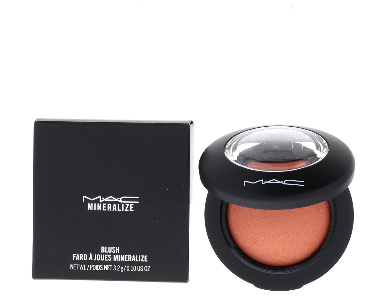 MAC mineralize blush compact label detail showing product information benefit