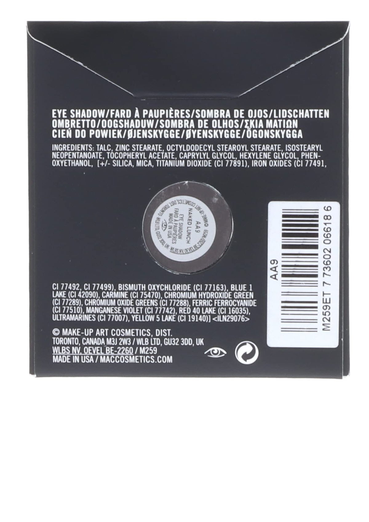 MAC NAKED LUNCH applied on eyelid in natural light showing wearable neutral enhancement