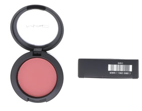 MAC Pinch Me application with brush demonstrating blendable finish and buildable color