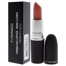 MAC Powder Kiss held during application showing fingertip blending benefit: customizable coverage