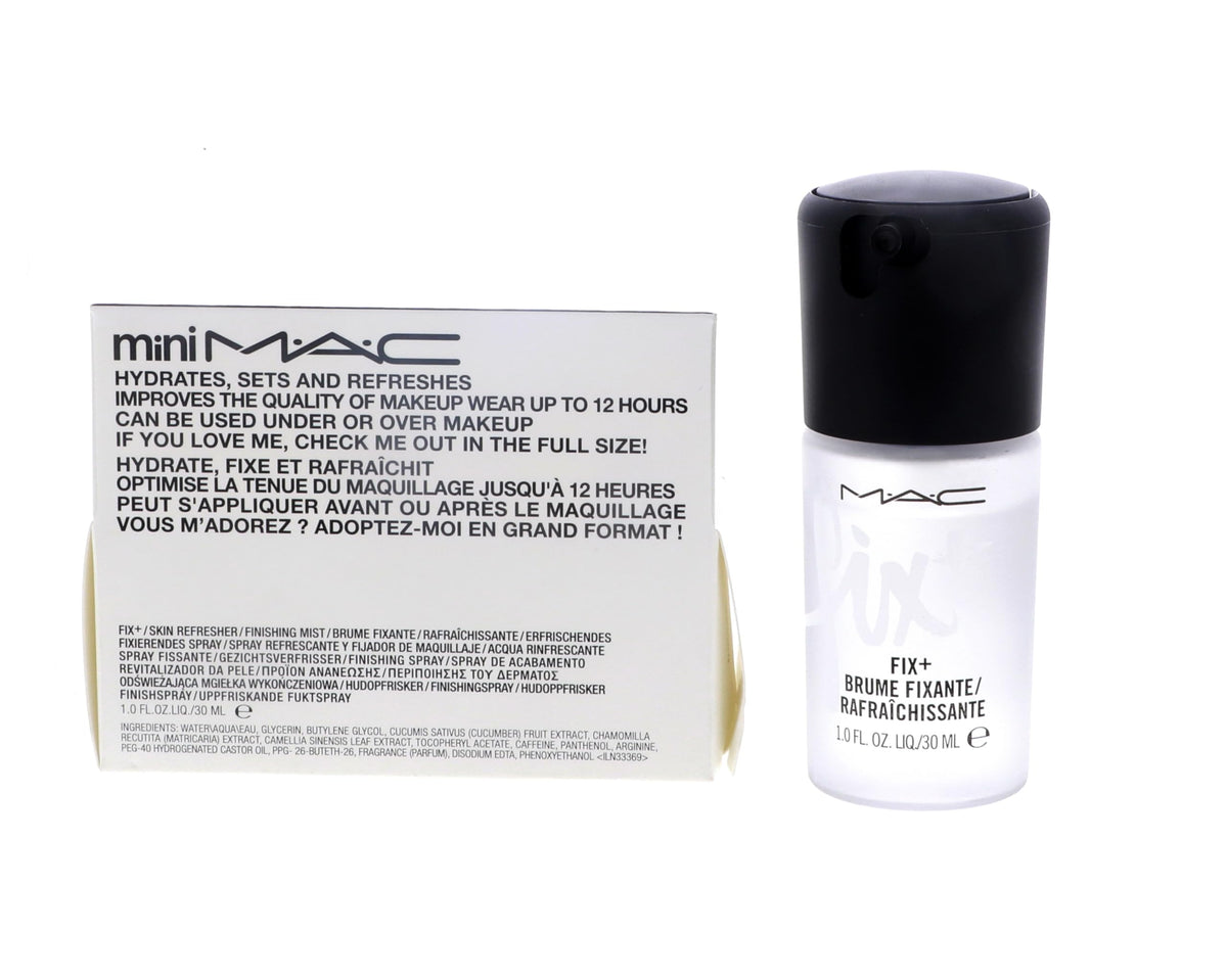 MAC mist spray close-up displays fine hydrating texture for a dewy finish benefit