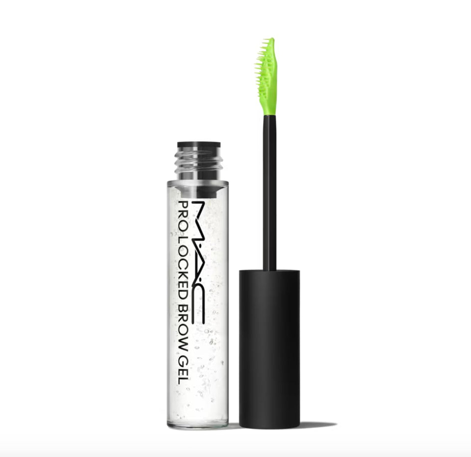 MAC Pro Locked Brow Gel clear front packaging showing tube and label for precise hold