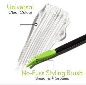 MAC Pro Locked Brow Gel clear texture close-up displaying lightweight, non-sticky finish