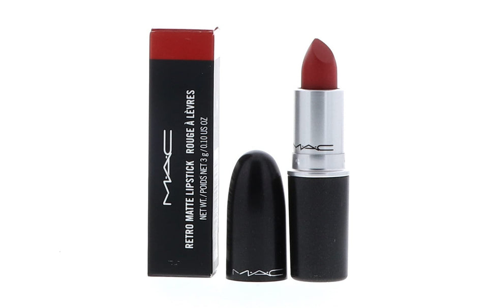 MAC Ruby Woo front tube showing sleek packaging and bold shade