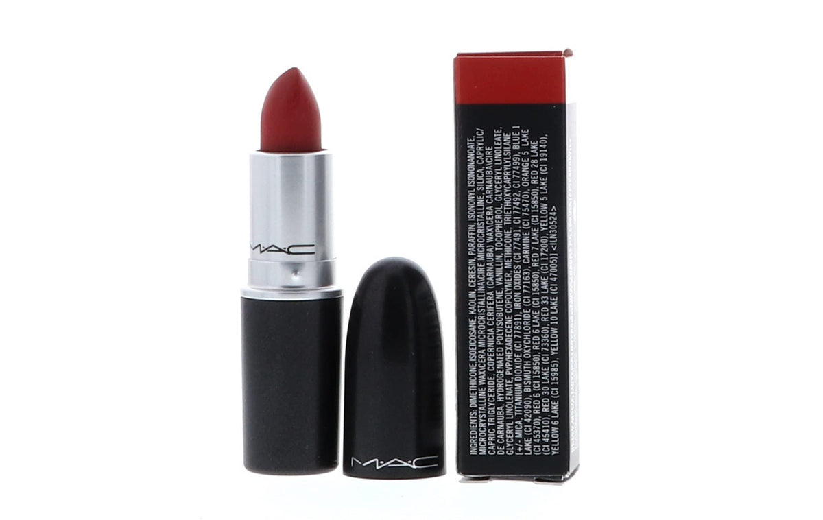 MAC Ruby Woo lip closeup highlighting clean matte finish and definition