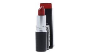 MAC Ruby Woo swatch on arm illustrating intense bluish-red pigment