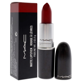 MAC Russian Red texture swatch on skin showing rich pigment payoff