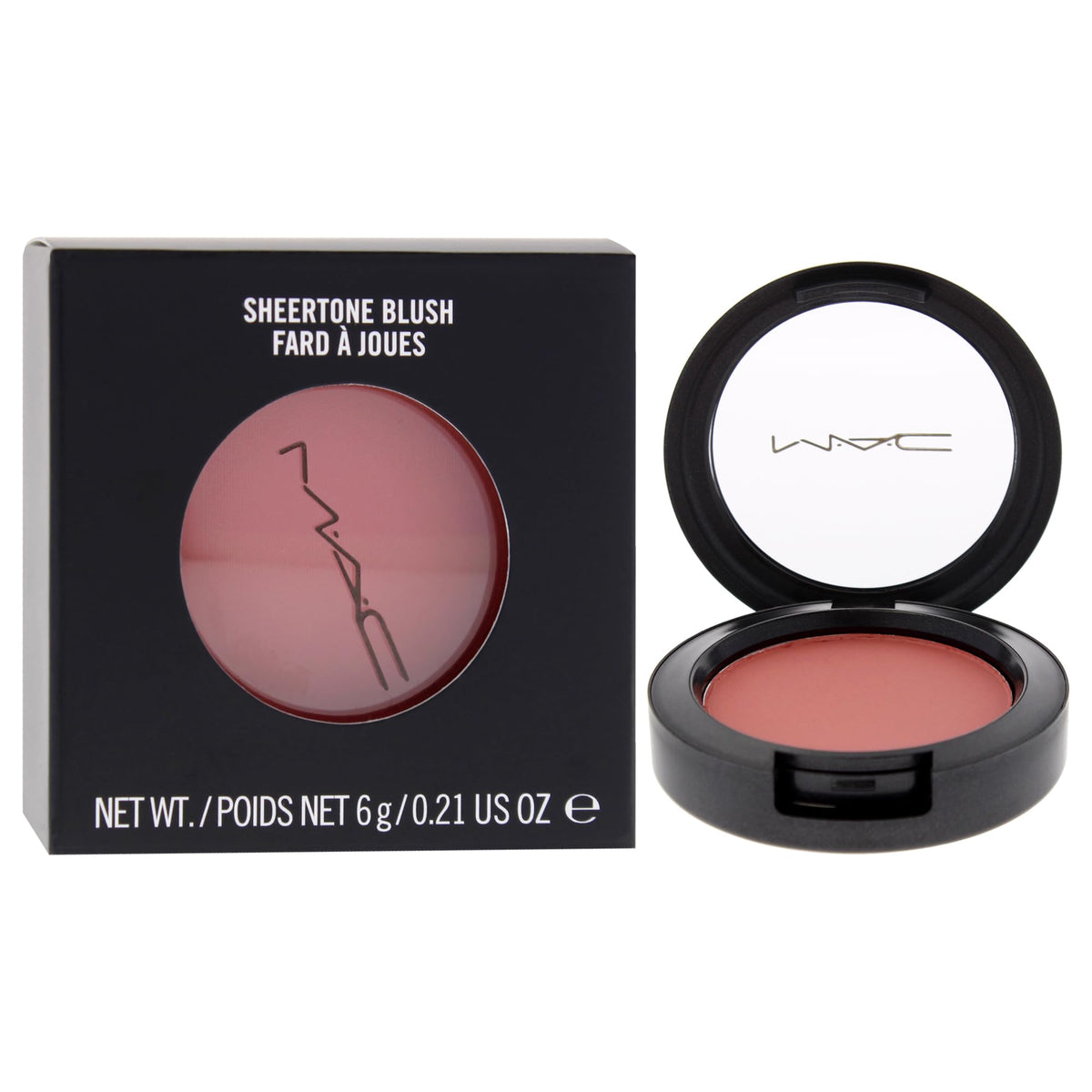 MAC Sheertone Blush swatch on arm showing sheer buildable color