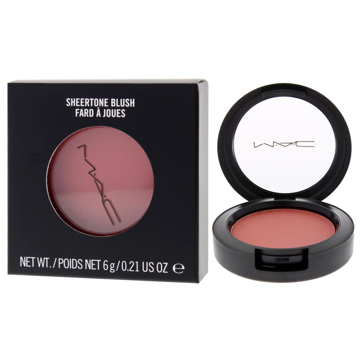 MAC Sheertone Blush texture close-up revealing silky ultra-fine powder