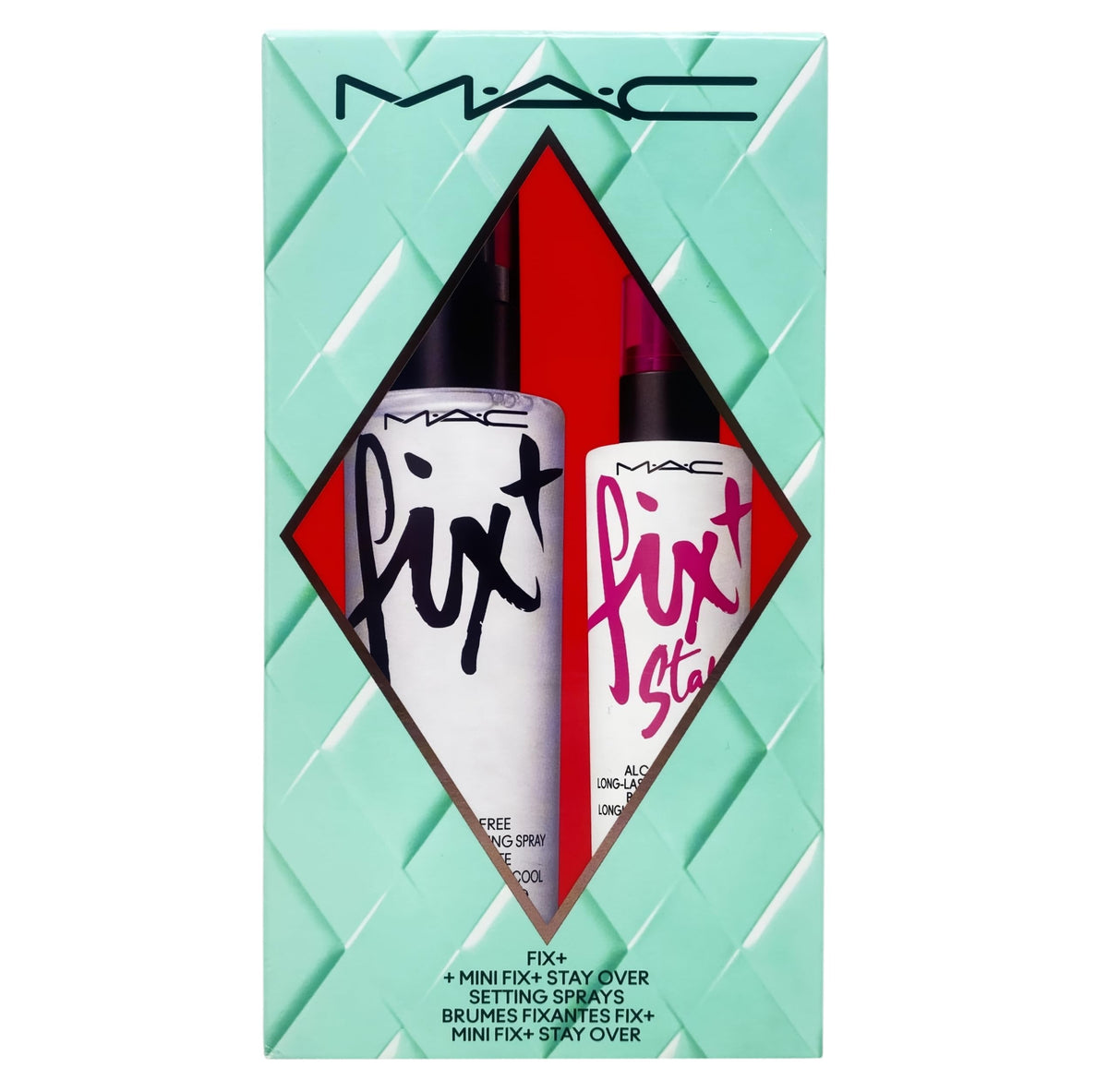 M·A·C model using Fix+ Stay Over to refresh makeup on-the-go for longer-lasting finish