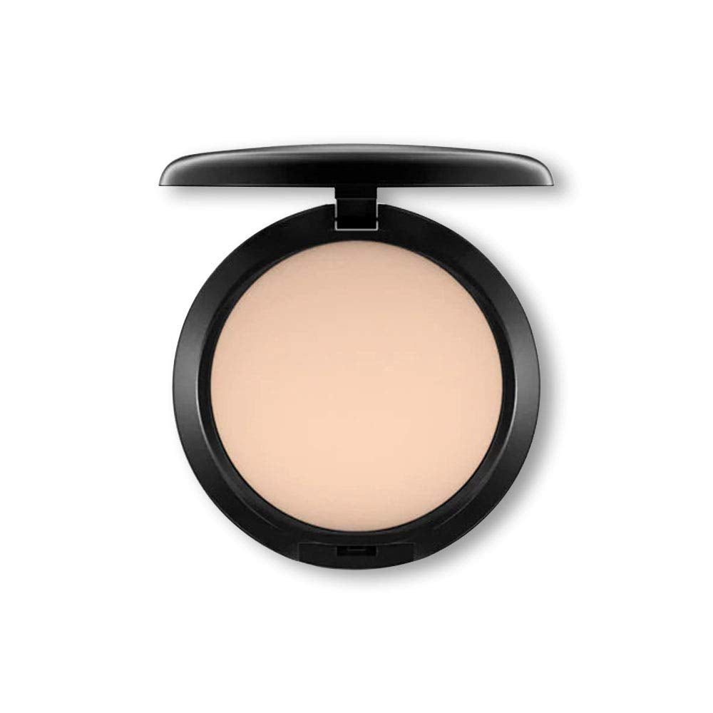MAC compact front open showing pan and mirror, handy for touch-ups