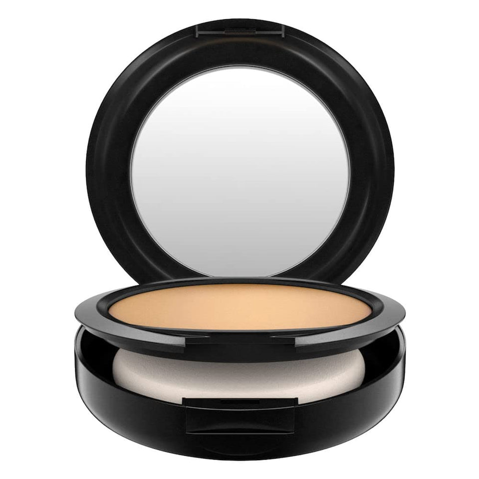 MAC compact front packaging showing product and shade label for easy selection