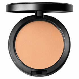 MAC compact front view showing sleek packaging and shade NW20 benefit portability