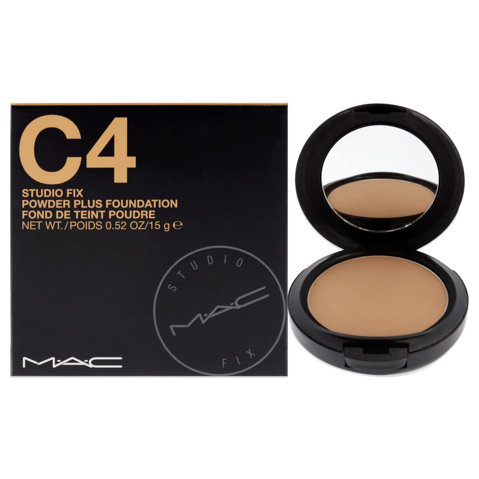 MAC compact front view showing sleek packaging and travel-ready convenience