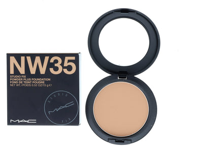 MAC compact front showing shade NW35 and branding for easy identification