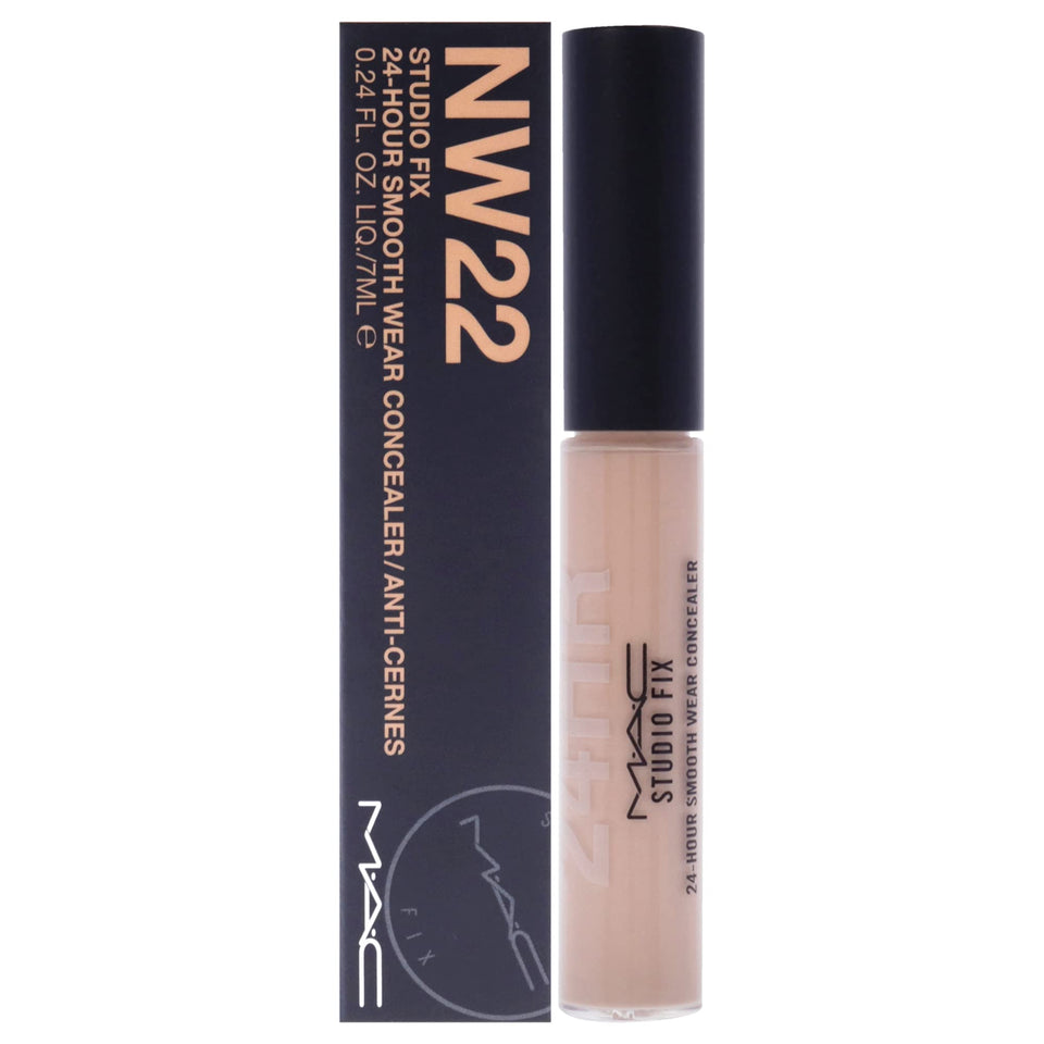 MAC Studio Fix front packaging showing shade NW22 and product benefits