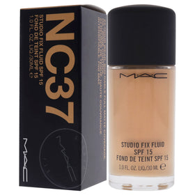 MAC foundation applied by brush in lifestyle setting for natural-looking coverage