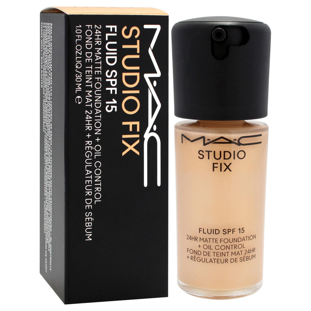 MAC Studio Fix Fluid NC25 texture close-up showing smooth blendable consistency benefit