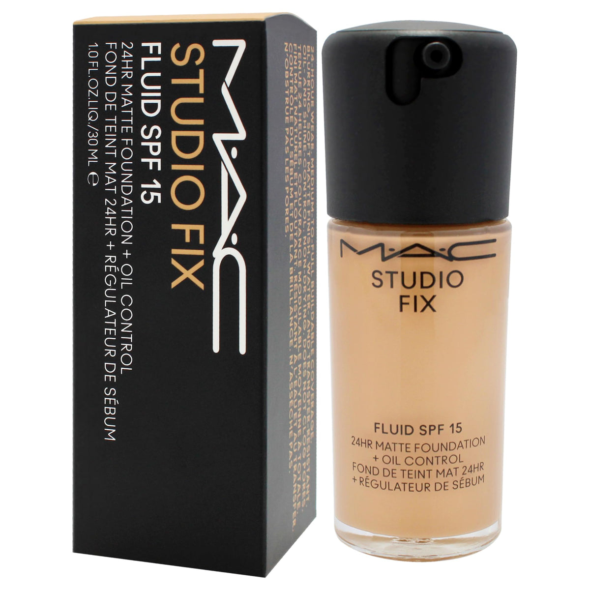 Model wearing MAC NC40 showing matte finish and pore-blurring benefit