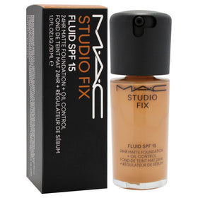 MAC studio fix fluid texture pour illustrating smooth buildable coverage and matte finish