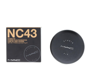 MAC front compact closed showing brand and shade for easy identification and portability