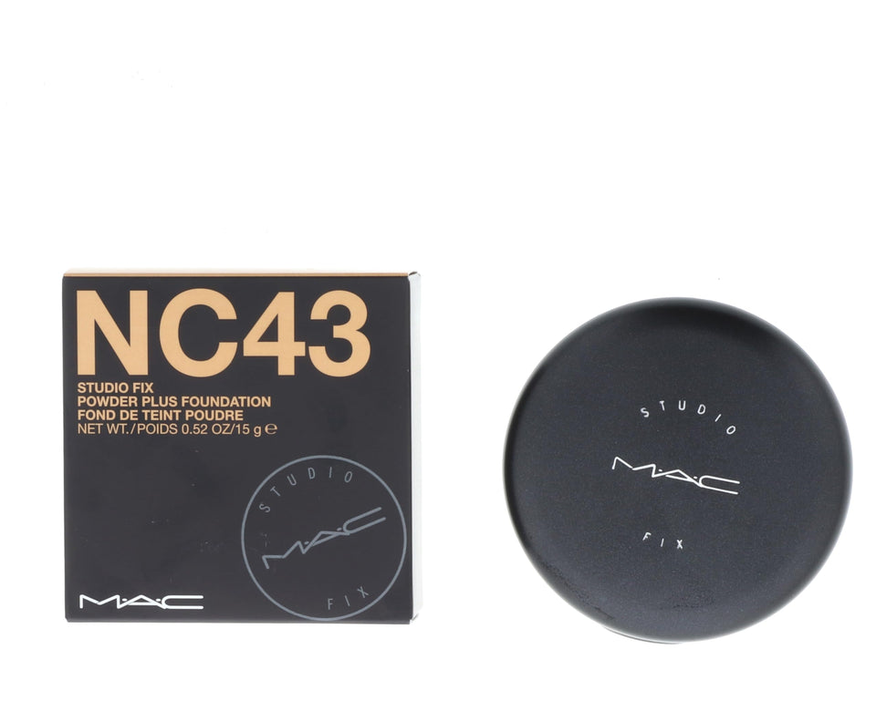 MAC front compact closed showing brand and shade for easy identification and portability