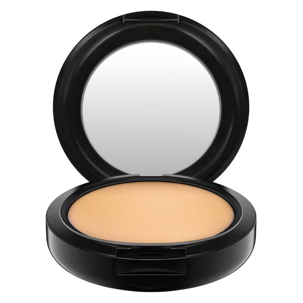 MAC powder being applied with a sponge demonstrating easy layering and control