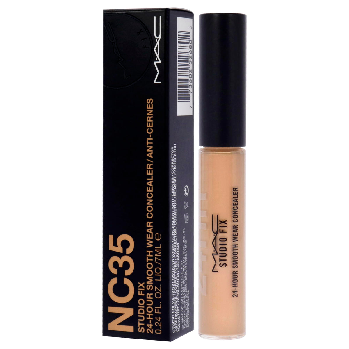 MAC Studio Fix placed next to makeup bag in lifestyle scene showing on-the-go benefit