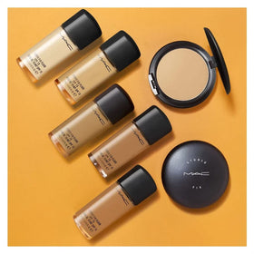 MAC bottle on vanity conveying everyday wear and camera-ready finish