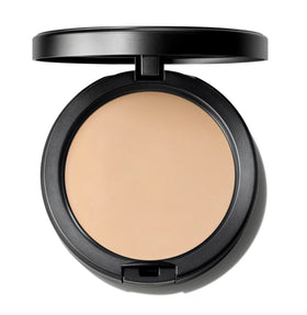 MAC Studio Fix compact front view showing shade NC15 and packaging benefit