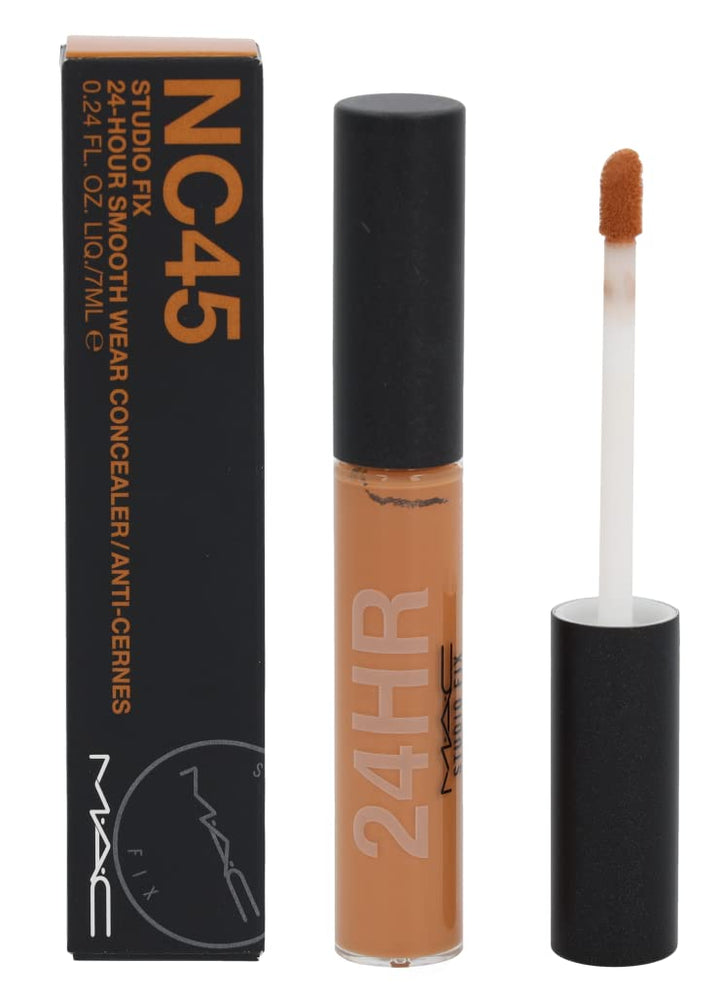 MAC Studio Fix front packaging showing product and shade NC45 for confident selection